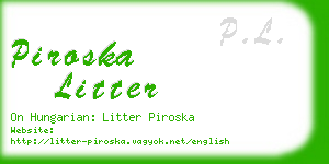 piroska litter business card